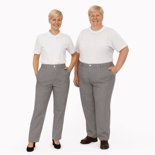 Damen Kochhose schwarz/weiß pepita (S-XL) – Bild 5