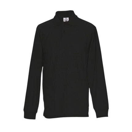 Polo-Shirt langarm Unisex Schwarz (S-L)