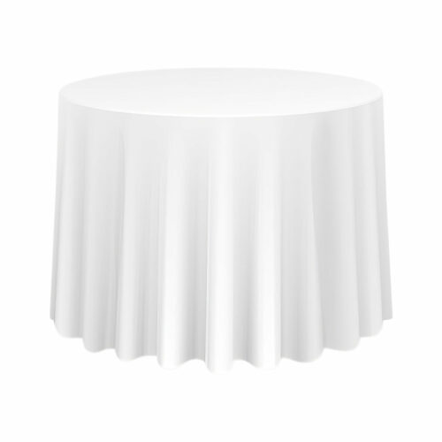 Catering Tischdecke rund weiß 100% Polyester
