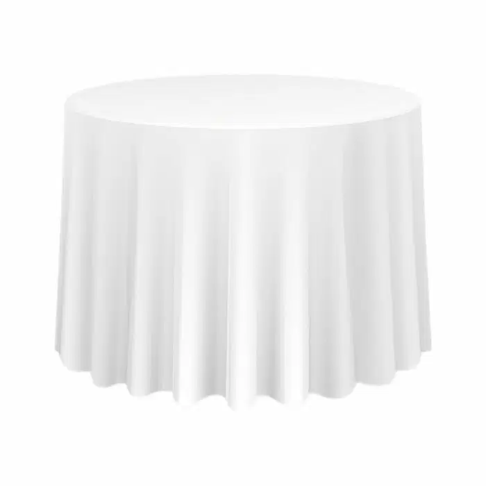 Catering Tischdecke rund weiß 100% Polyester