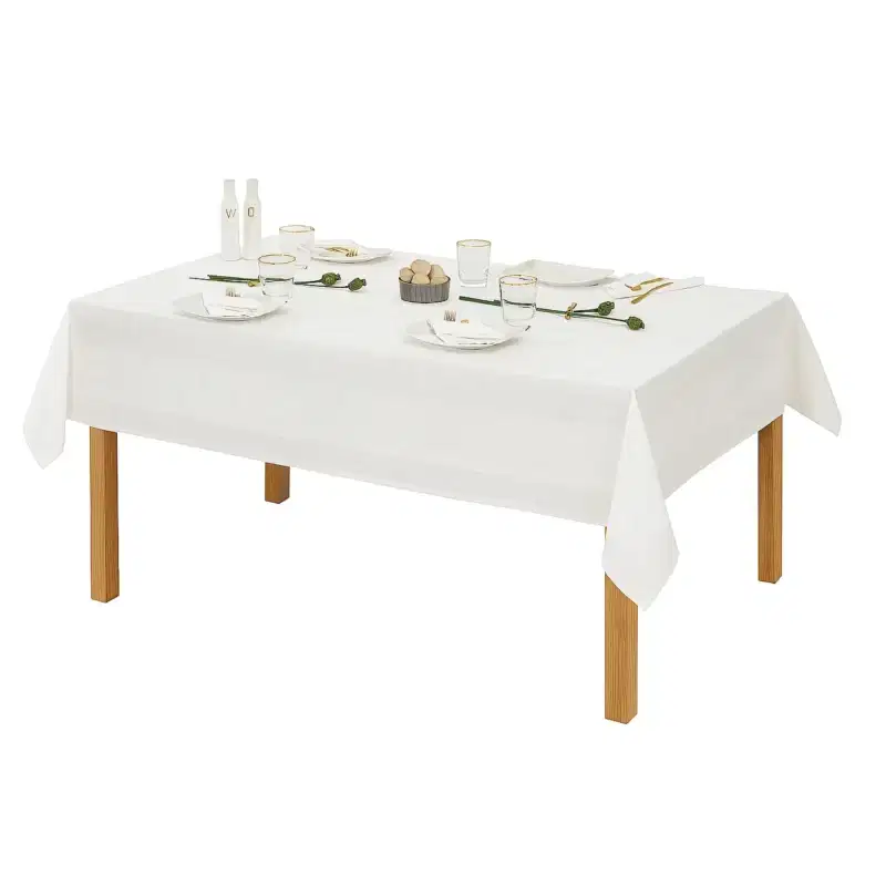 Gastro Tischläufer mit Atlaskante weiss