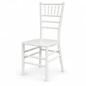 Hochzeitsstuhl Tiffany Weiß mit klassischer Chiavari-Rückenlehne
