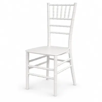 Hochzeitsstuhl Tiffany Weiß mit klassischer Chiavari-Rückenlehne