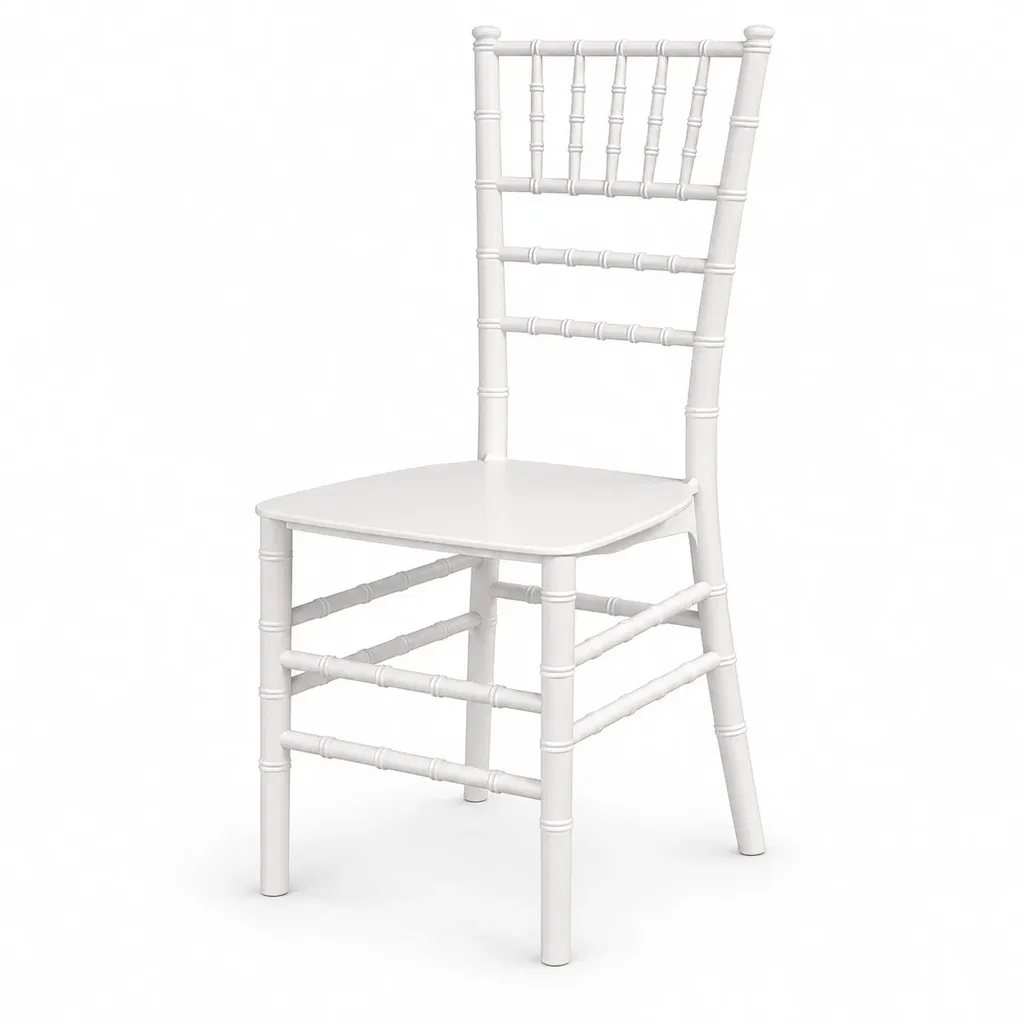 Hochzeitsstuhl Tiffany Weiß Hochzeitsstuhl Tiffany Weiß mit klassischer Chiavari-Rückenlehne