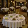 restaurant tischdecke rund weiss
