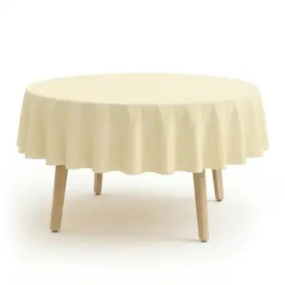 Gastro Tischdecke Catering rund Ecru