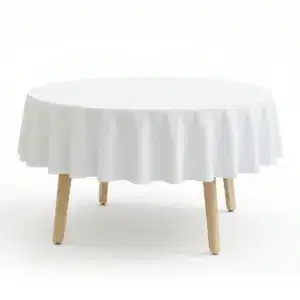 Catering Tischdecke rund weiß