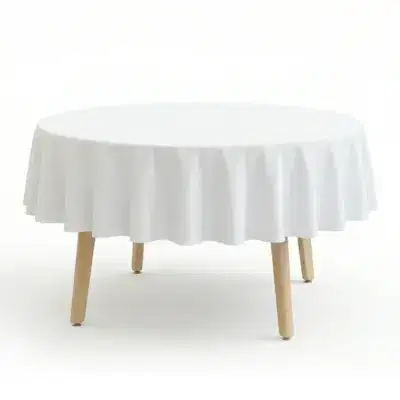 Catering Tischdecke rund weiß