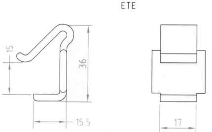 Tisch- und Skirtingklammern mit Klettband - glasklar 25 Stück für Tischplattendicke 21-25 mm