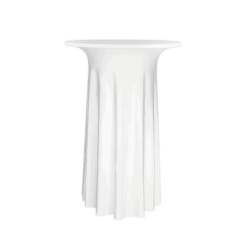 Stehtischhusse B1 60,70,80 cm Weiß Luxor Deluxe - schwer entflammbar