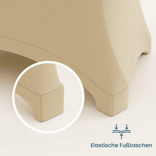 stehtischhussen elastische fusstaschen creme