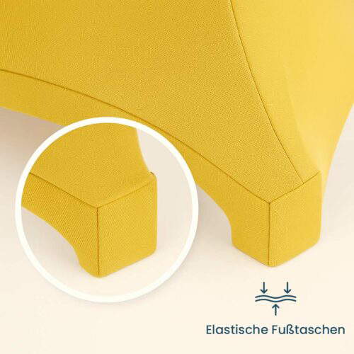 stehtischhussen elastische fusstaschen gelb