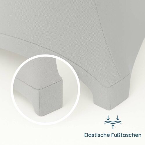 stehtischhussen elastische fusstaschen grau