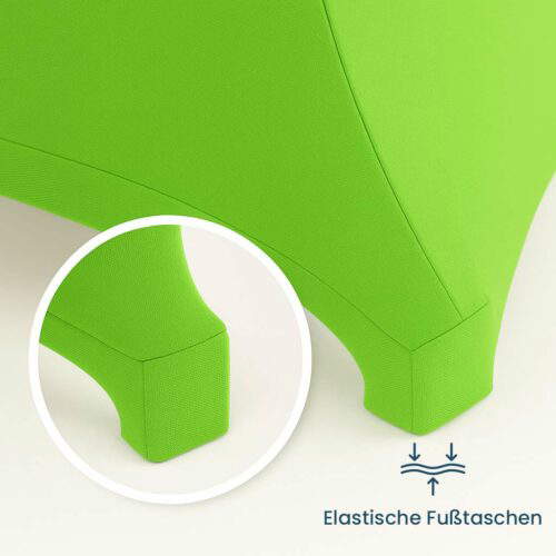 stehtischhussen elastische fusstaschen grün