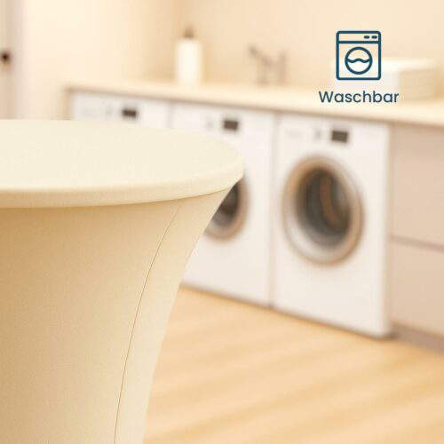 stehtischhussen washbar creme