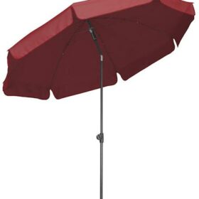 Polyesterschirm La Gomera mit Schirmständer, rund, dunkelrot