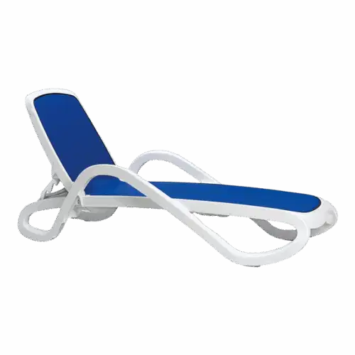 Liege Alfa Gestell Weiß / Bezug Blau