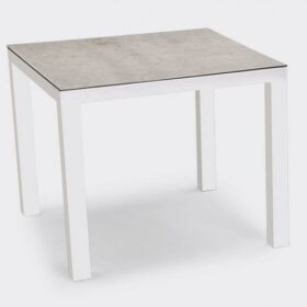 Tisch Houston Weiß/Silber 90 x 90 cm