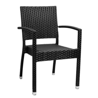 Restaurantstuhl Mezza Schwarz mit Armlehne