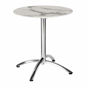 Tisch Firenze Silber/Marmor 70 cm rund