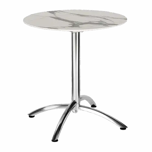 Tisch Firenze Silber/Marmor 70 cm rund