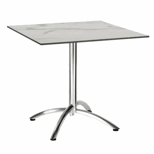 Tisch Firenze Silber/Marmor 80 x 80 cm