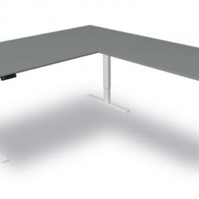 Steh-/Sitztisch mit Anbautisch, 200x100x72-120+ 120x80 cm, grafit