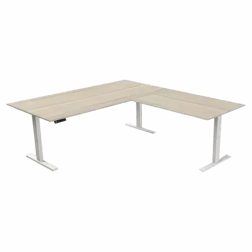 Steh-/Sitztisch mit Anbautisch Ahron - 200x100x72-120+ 120x80 cm