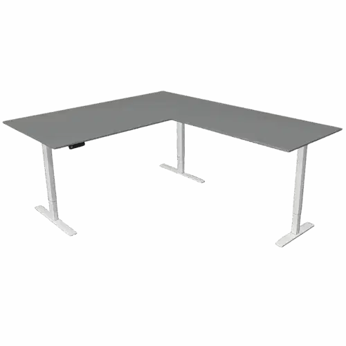 Steh-Sitztisch mit Anbautisch, 200x100x72-120+ 120×80 cm