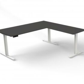 Steh-/Sitztisch mit Anbautisch, 180x80x72-120+ 100x60 cm, anthrazit