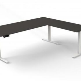 Steh-/Sitztisch mit Anbautisch, 180x100x72-120+ 100x60 cm, anthrazit