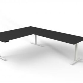Steh-/Sitztisch mit Anbautisch, 200x100x72-120+ 160x80 cm, anthrazit