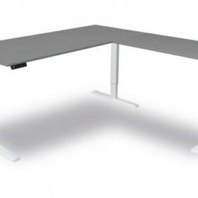 Steh-/Sitztisch mit Anbautisch, 180x80x72-120+ 100x60 cm, grafit