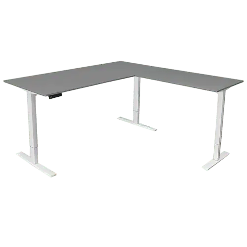 Steh-Sitztisch mit Anbautisch, 180x80x72-120+ 100×60 cm, grafit copy