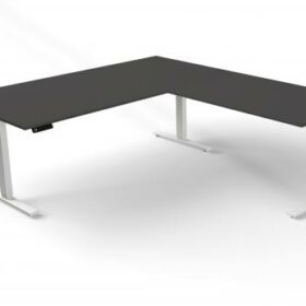 Steh-/Sitztisch mit Anbautisch, 200x100x72-120+ 120x80 cm, anthrazit