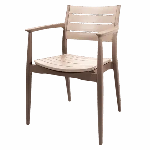 Outdoor-Stapelstuhl Cork Kunststoff Braun/Cappuccino