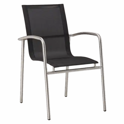 Stapelstuhl Khartum Edelstahl/Schwarz