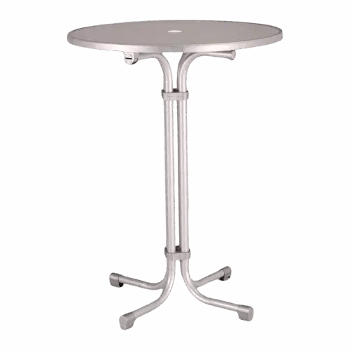 Stehtisch Multiflex mit Schirmloch 80 cm Silber