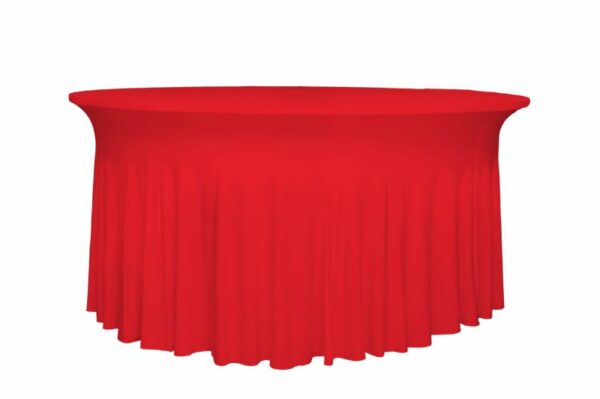 runde Deluxe-Tischhusse Rot