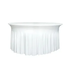 runde Deluxe-Tischhusse Weiß