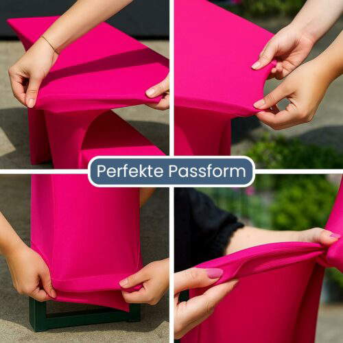 Festzeltgarniturhussen-Set Stretch Zürich Pink (2 Größen) – Bild 2