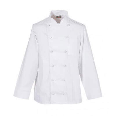 Unisex Kochjacke Standard Langarm Weiß (S-3XL)