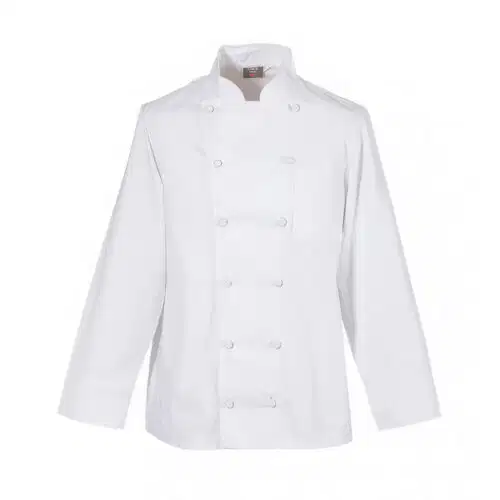 Unisex Kochjacke Standard Langarm Weiß (S-3XL)