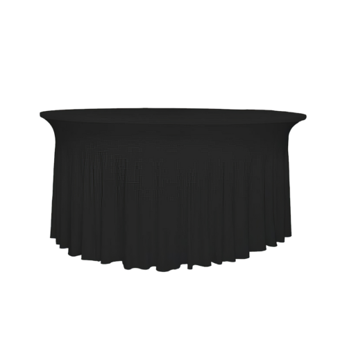 runde Deluxe-Tischhusse Schwarz (3 Größen)