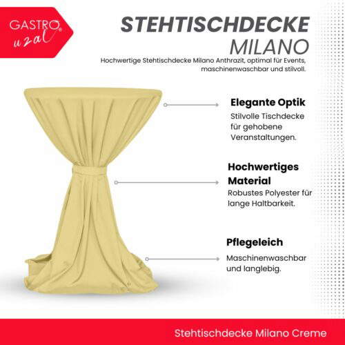 Stehtischdecke Milano Creme Stehtischdecke Milano Creme