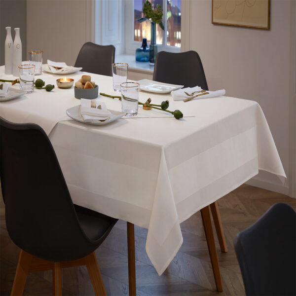 Gastro Tischdecke mit Atlaskante Weiß (15 Größen)