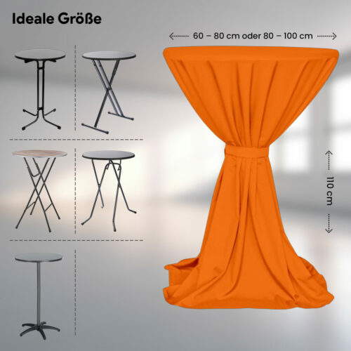 Stehtischdecke Milano Orange (2 Größen) – Bild 5