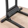 Detailansicht des Klappmechanismus am Banketttisch H-500 mit Metallstreben, Gelenken und stabiler Verriegelungskonstruktion.