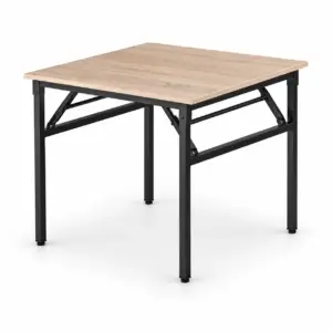 Banketttisch EC-HS mit heller Holzoptik, schwarzem Metallgestell und klappbarer Konstruktion