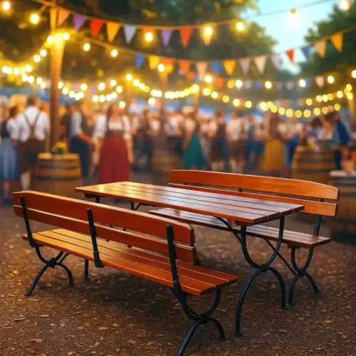 Biertischgarnitur mit Lehne